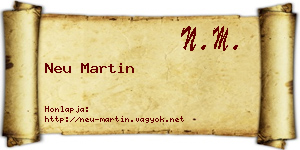 Neu Martin névjegykártya